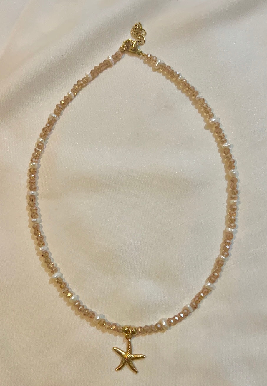 golden hour starfish necklace