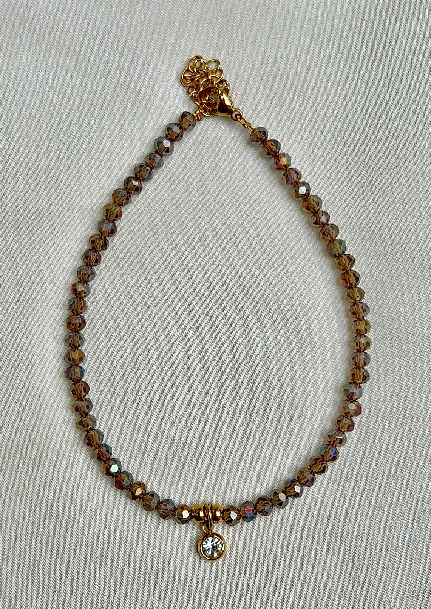 rhinestone charm anklet