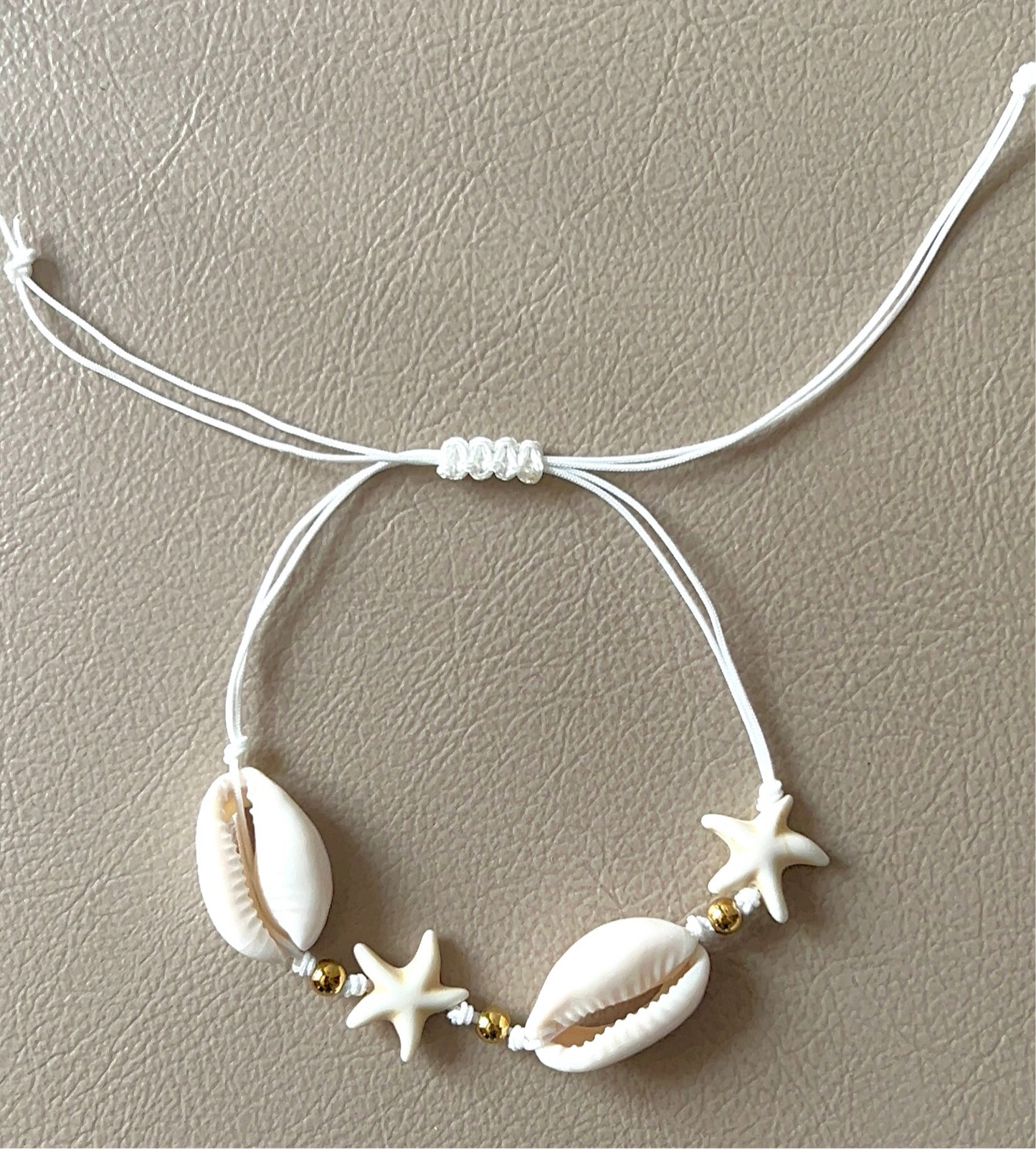 adjustable shell and starfish bracelet