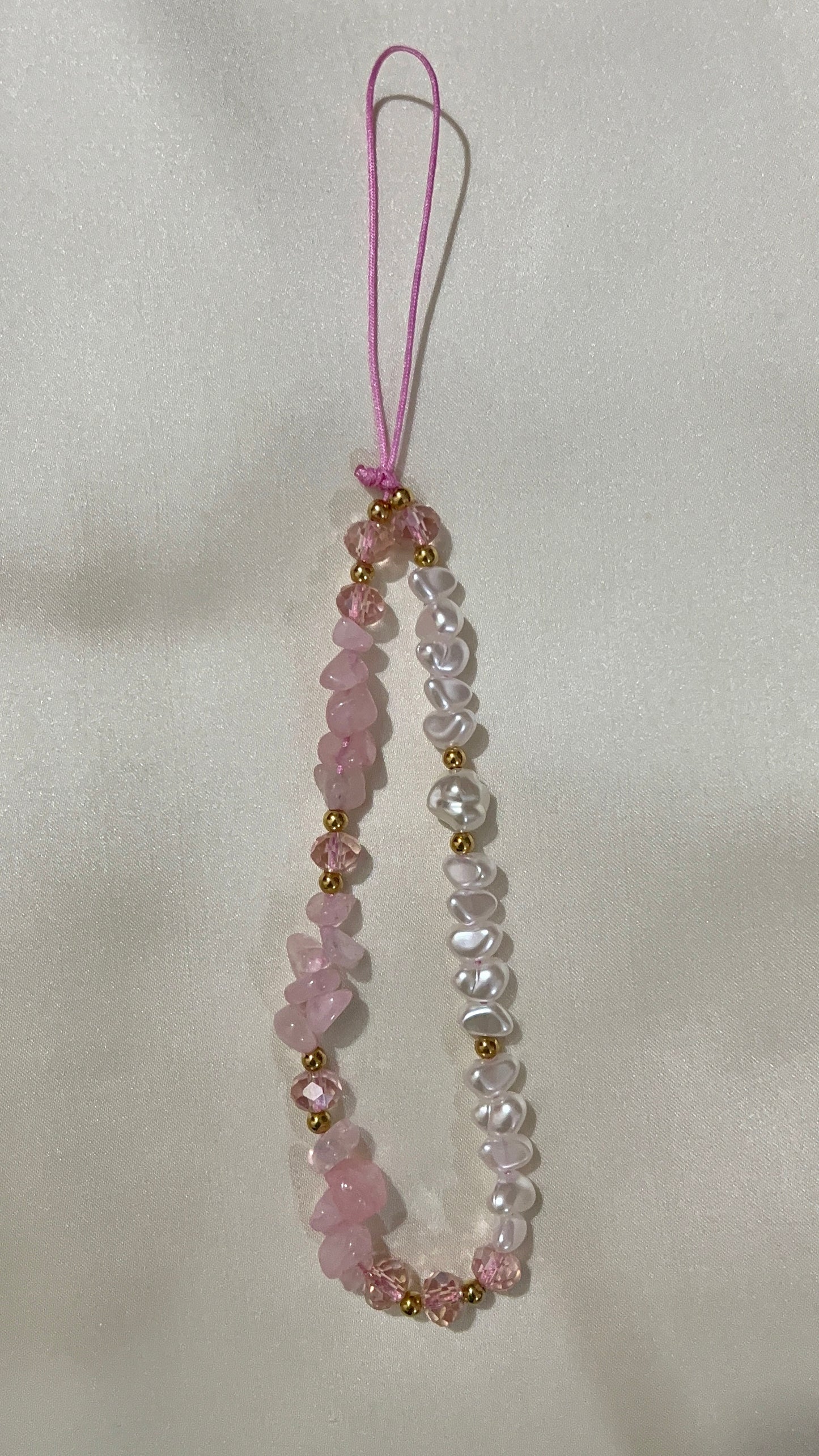 pink gravel phone charm