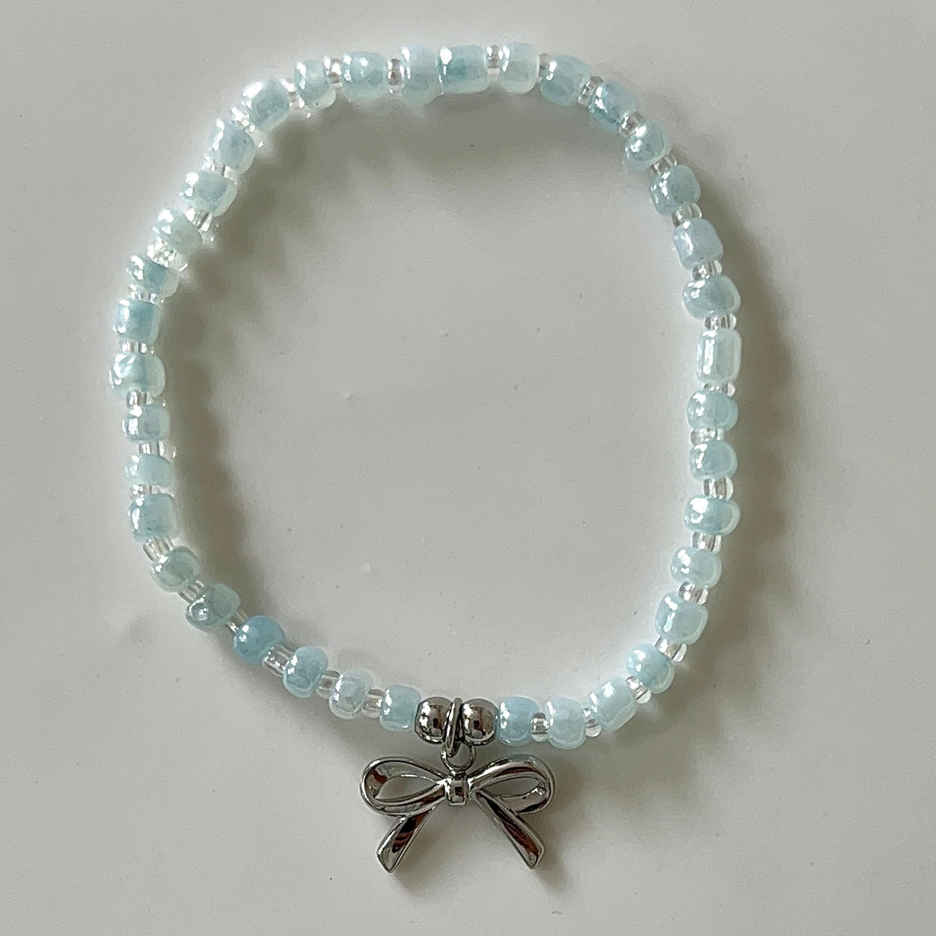 blue bow bracelet