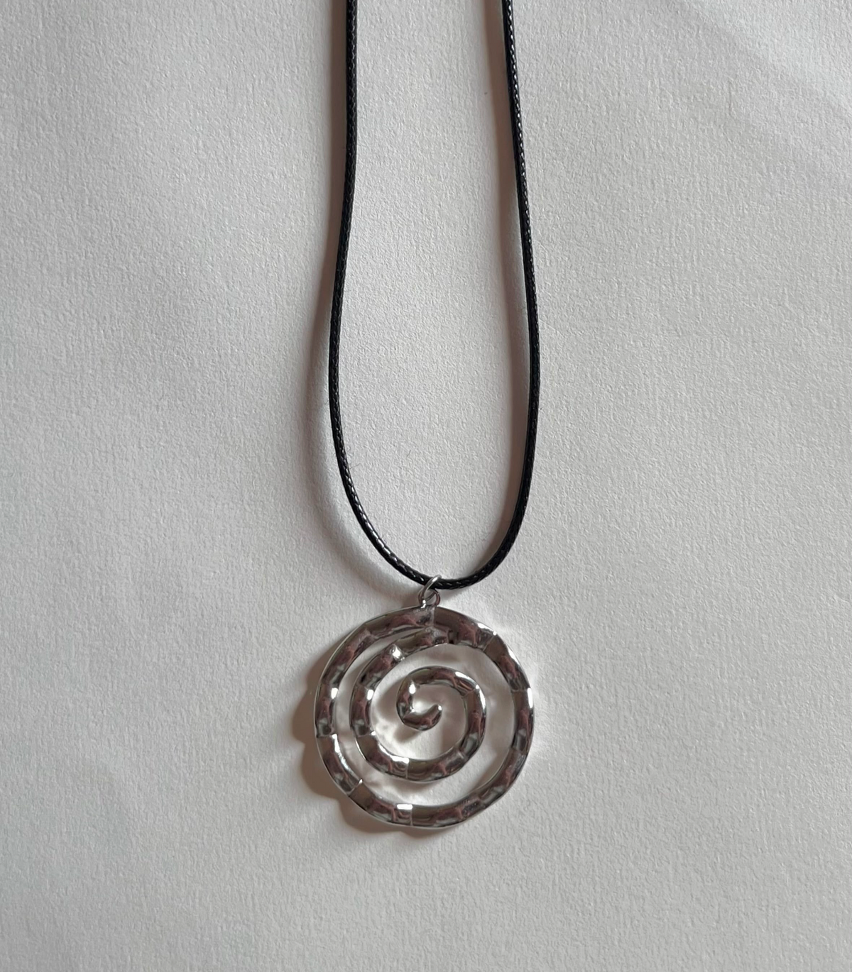 statement swirly silver necklace