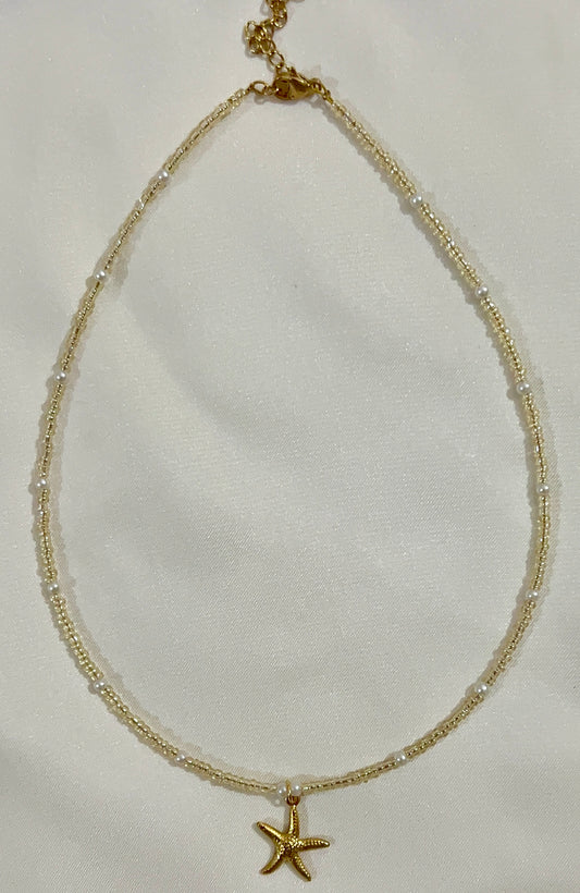 champagne starfish necklace