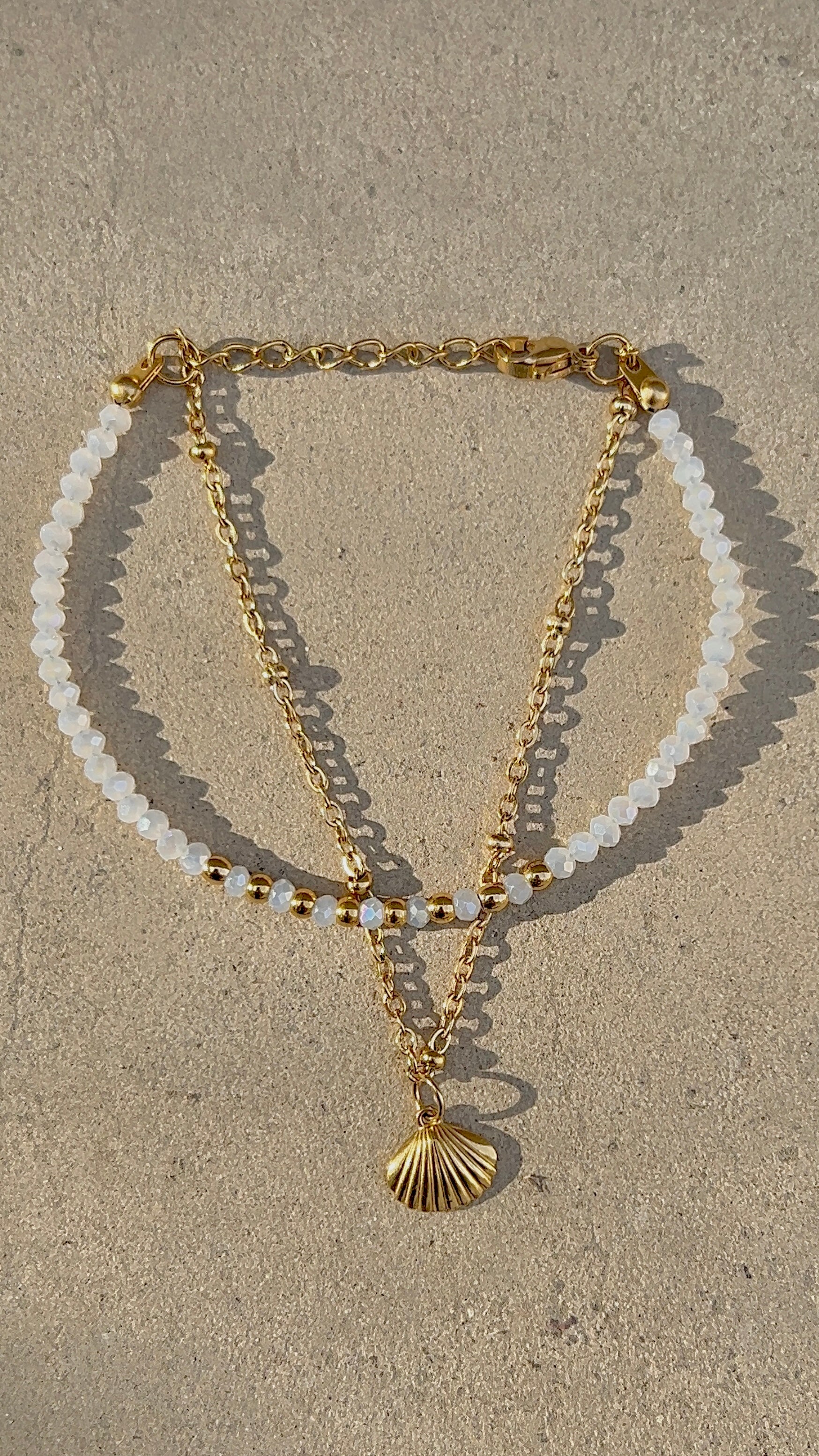 double layered shell bracelet