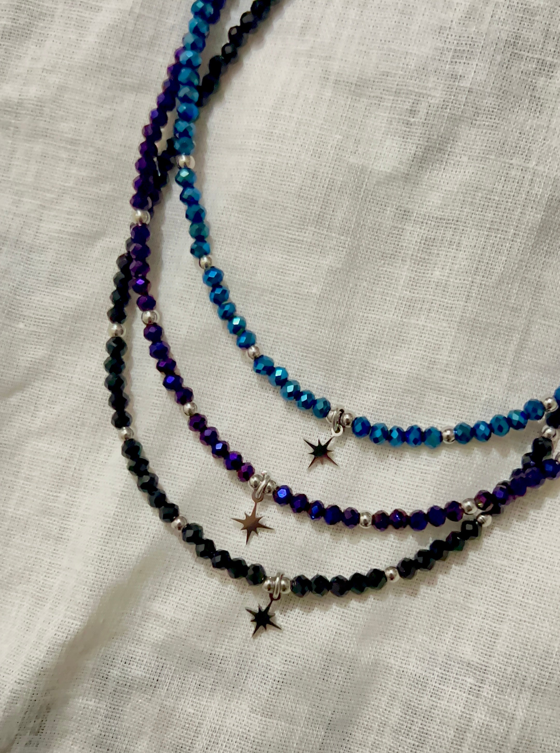 north star charm necklace (silver)