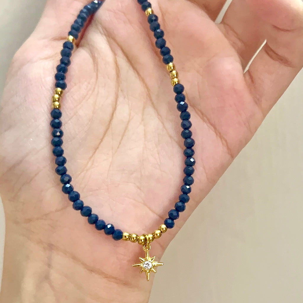 blue starburst necklace