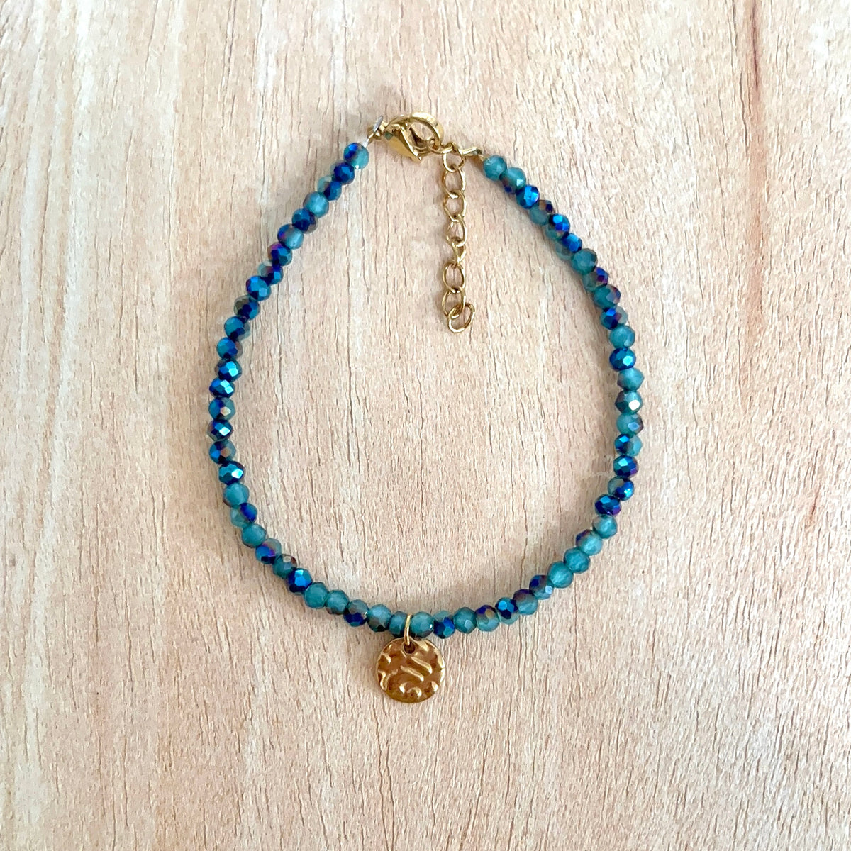 blue coin bracelet