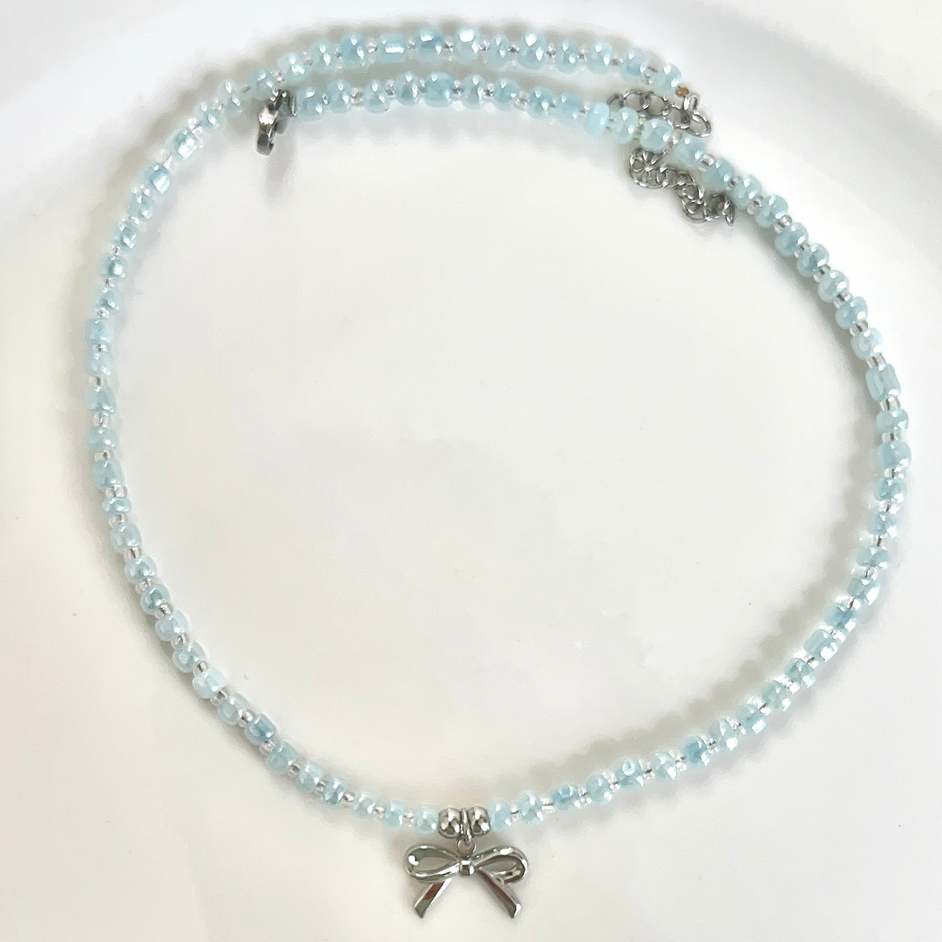 silver bow necklace