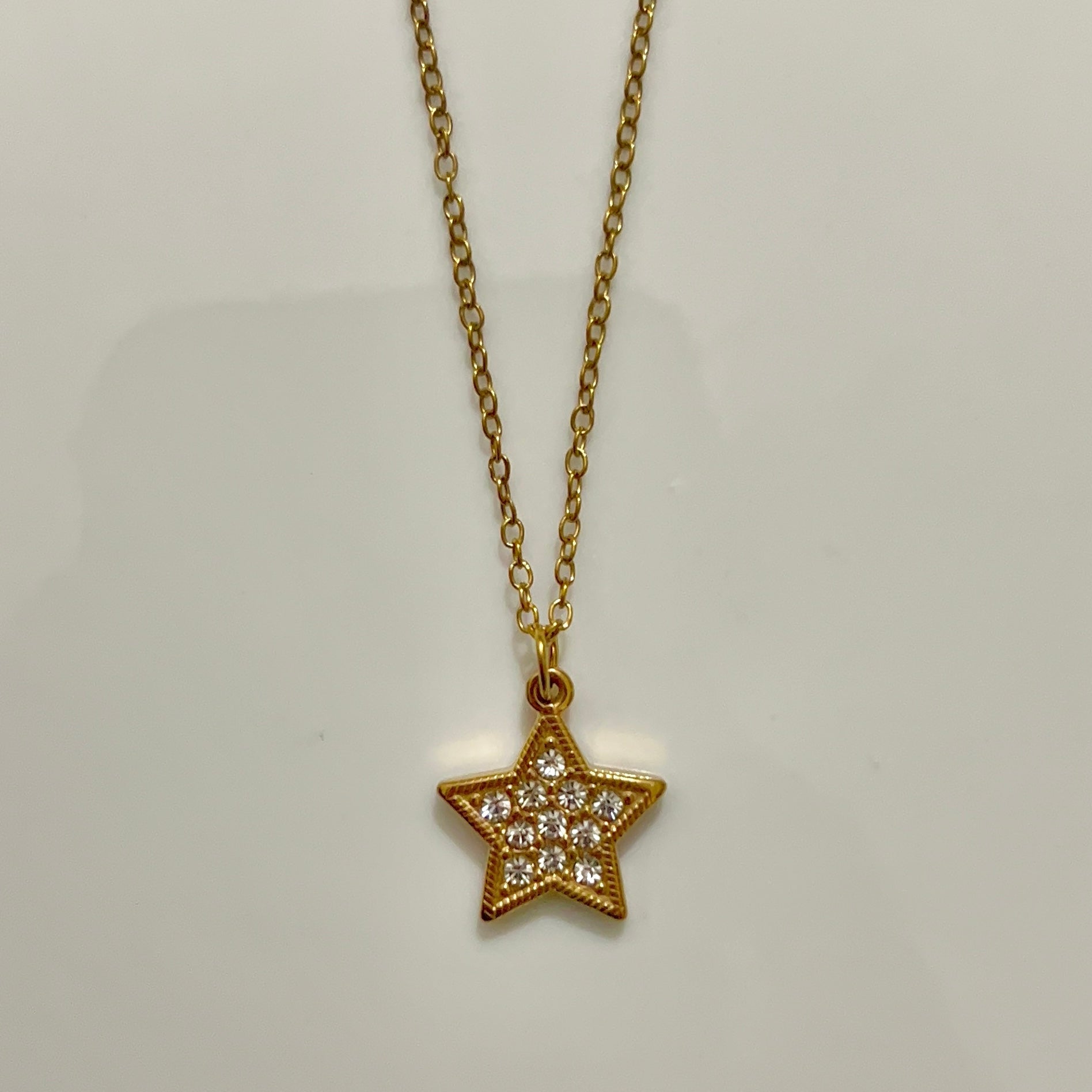 studded star necklace-stainless