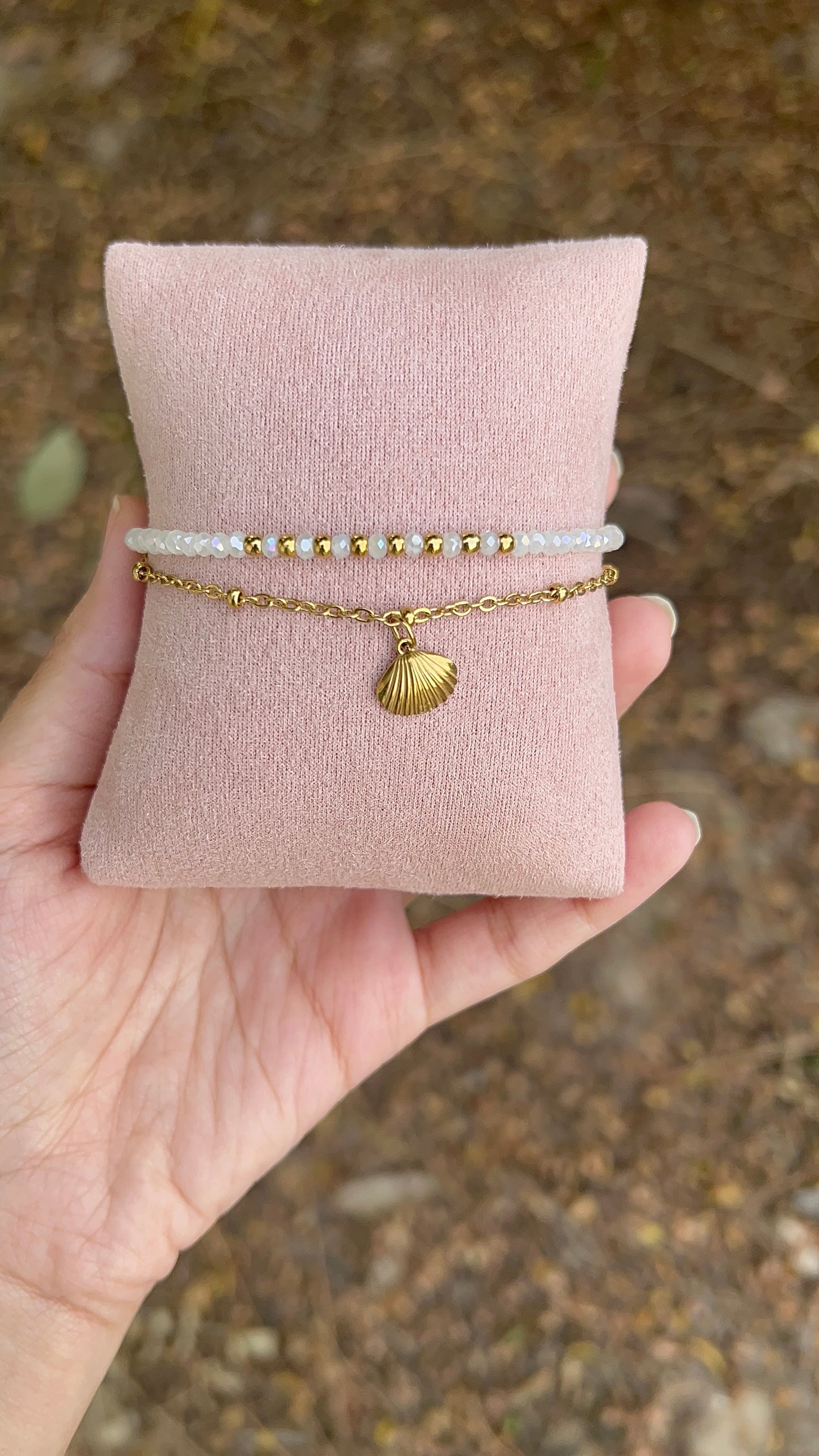 double layered shell bracelet