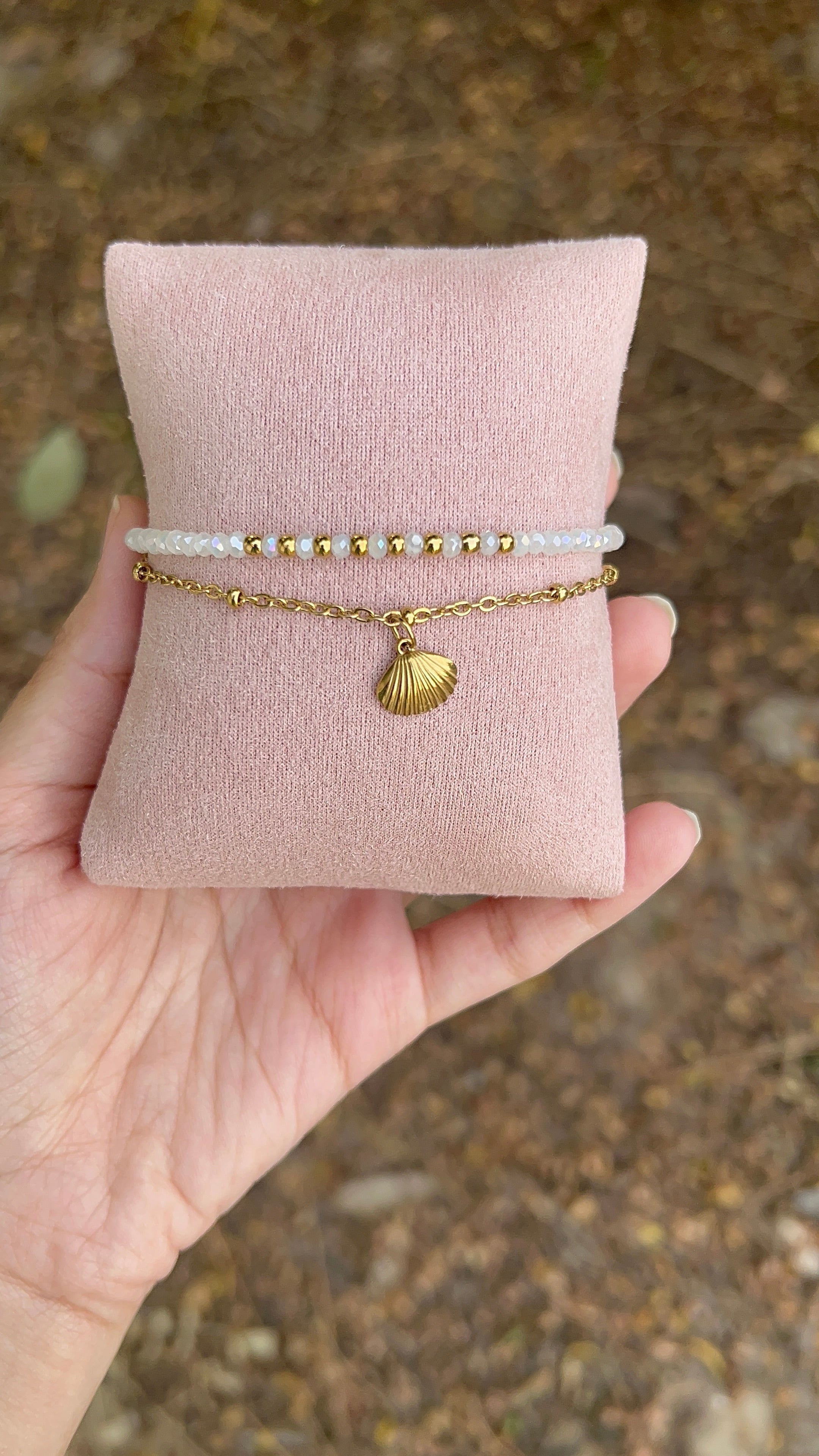 double layered shell bracelet