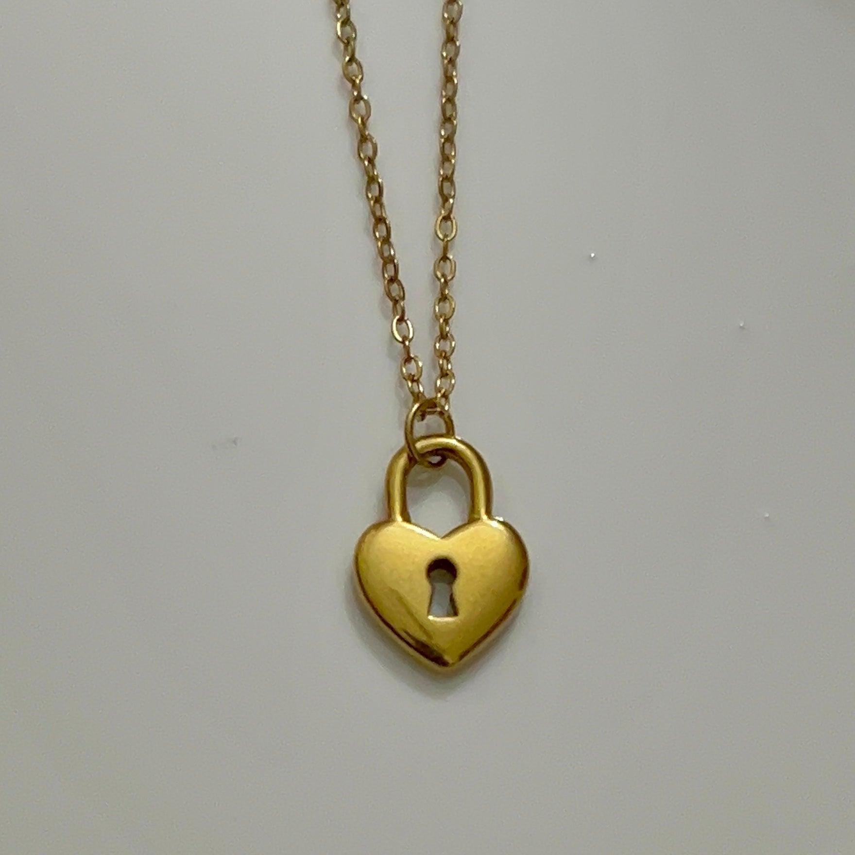 heart lock necklace-stainless