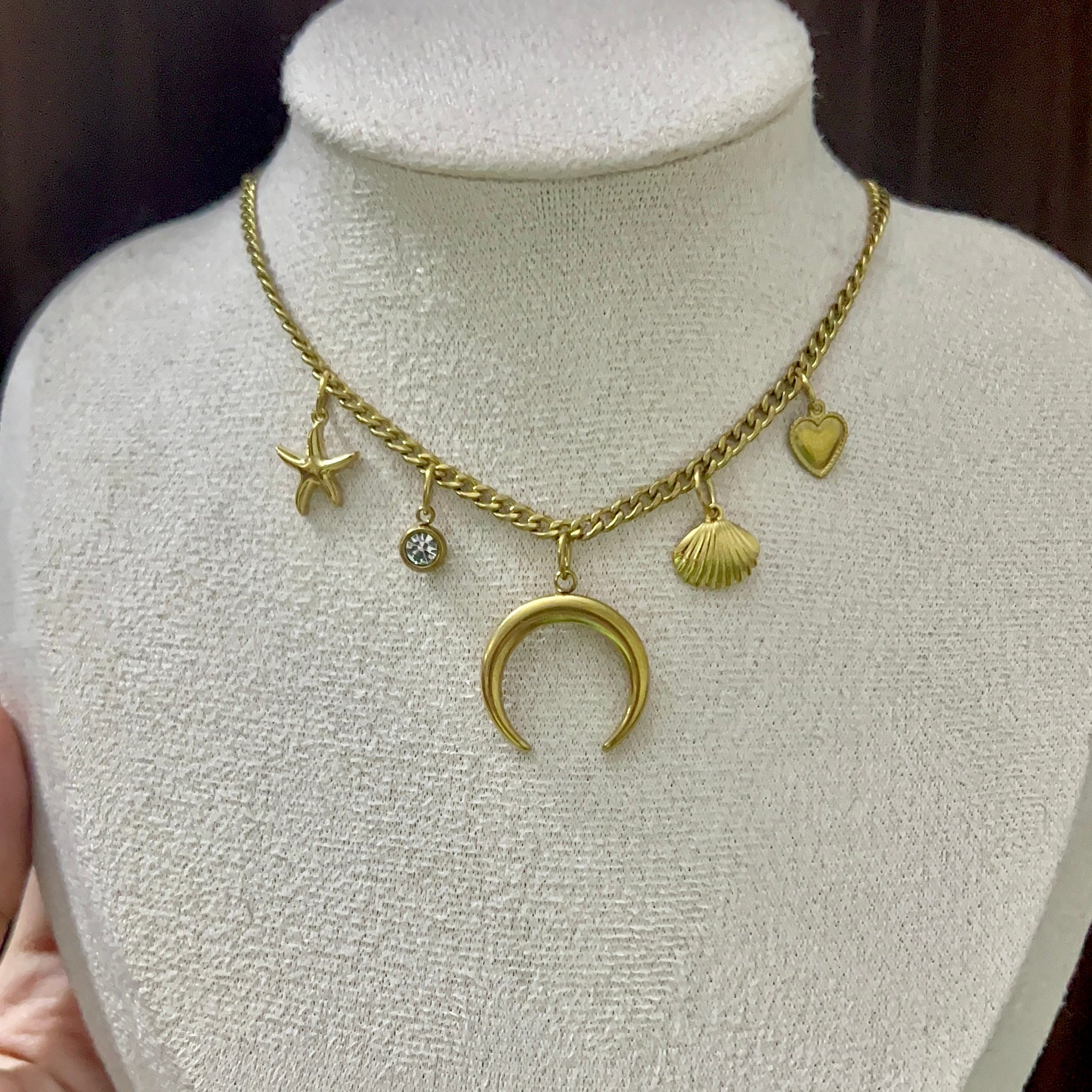 charm necklace - stainless