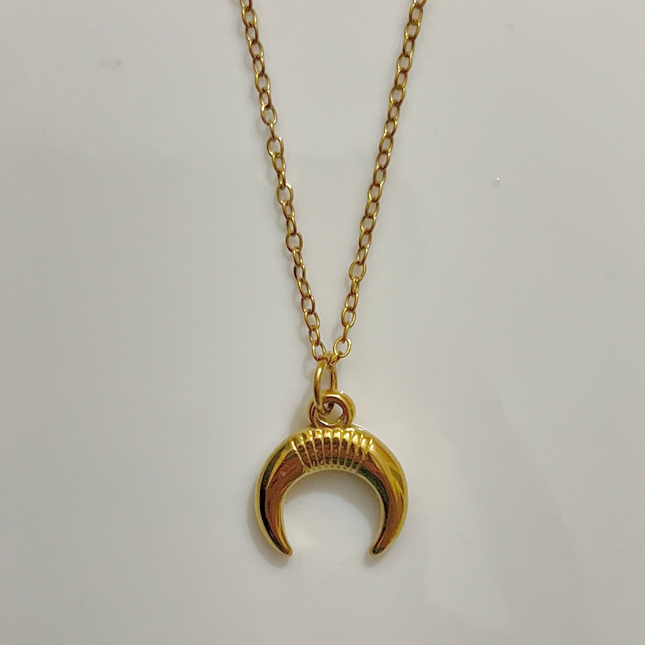 moon necklace-stainless