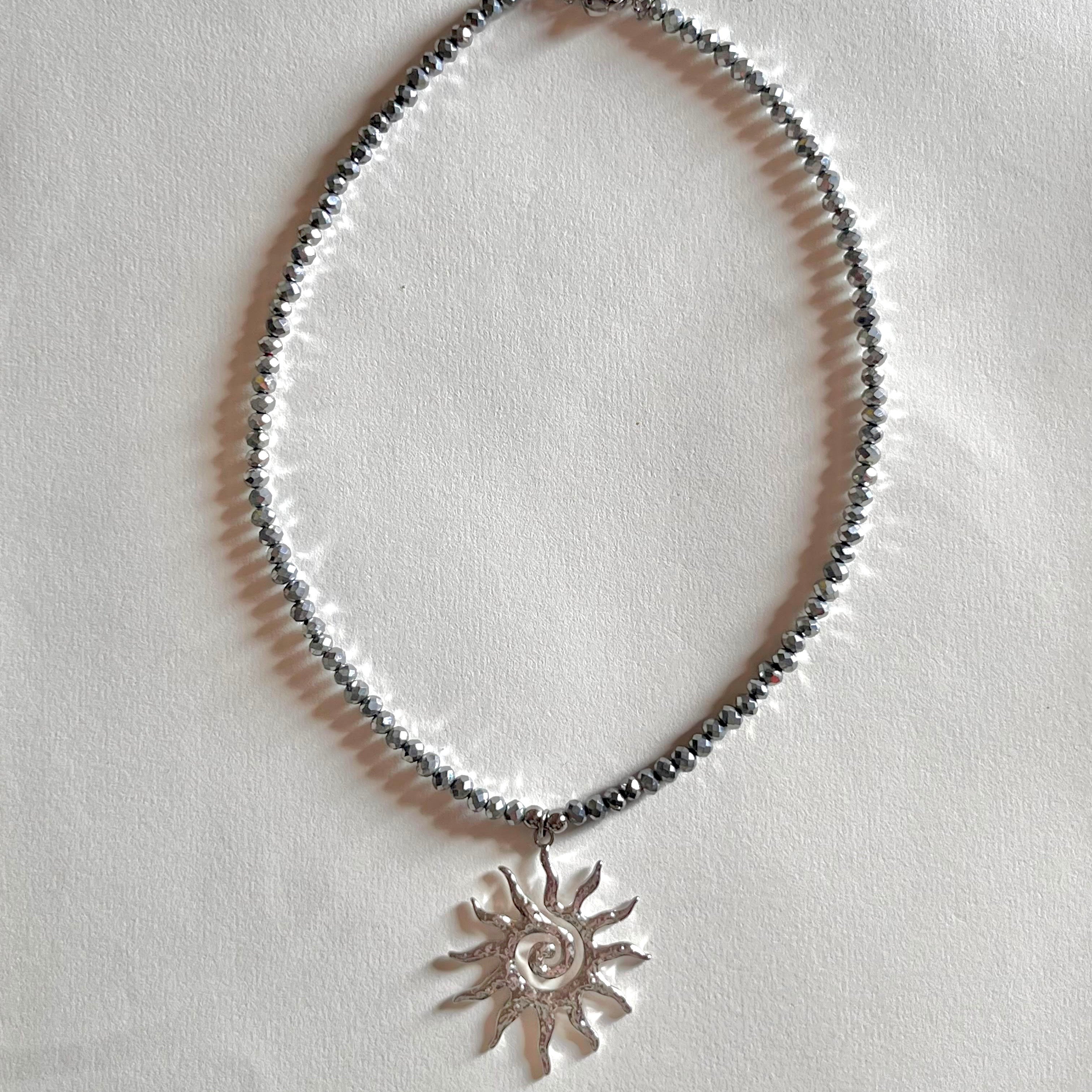 silver sun necklace