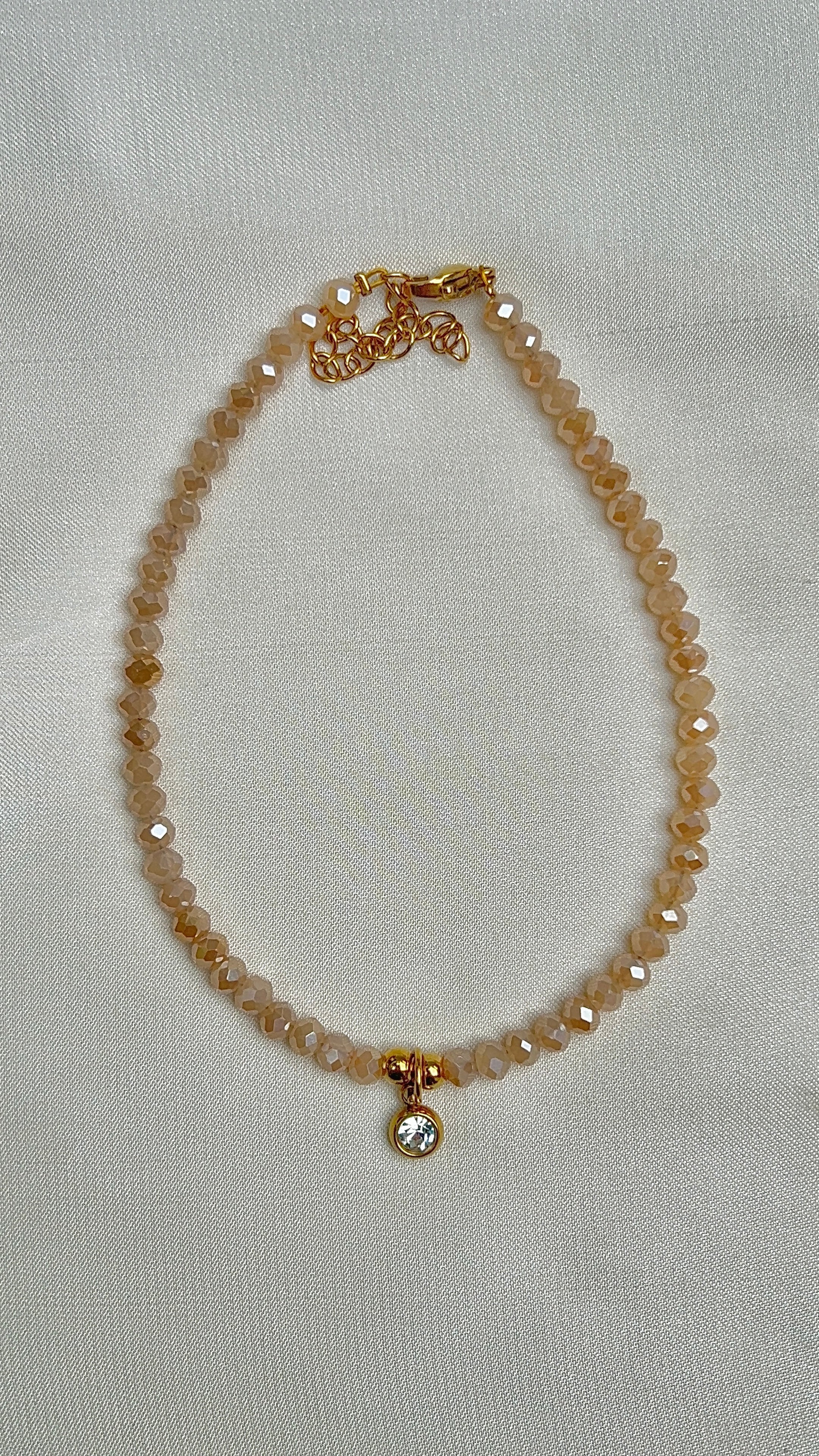 rhinestone charm anklet