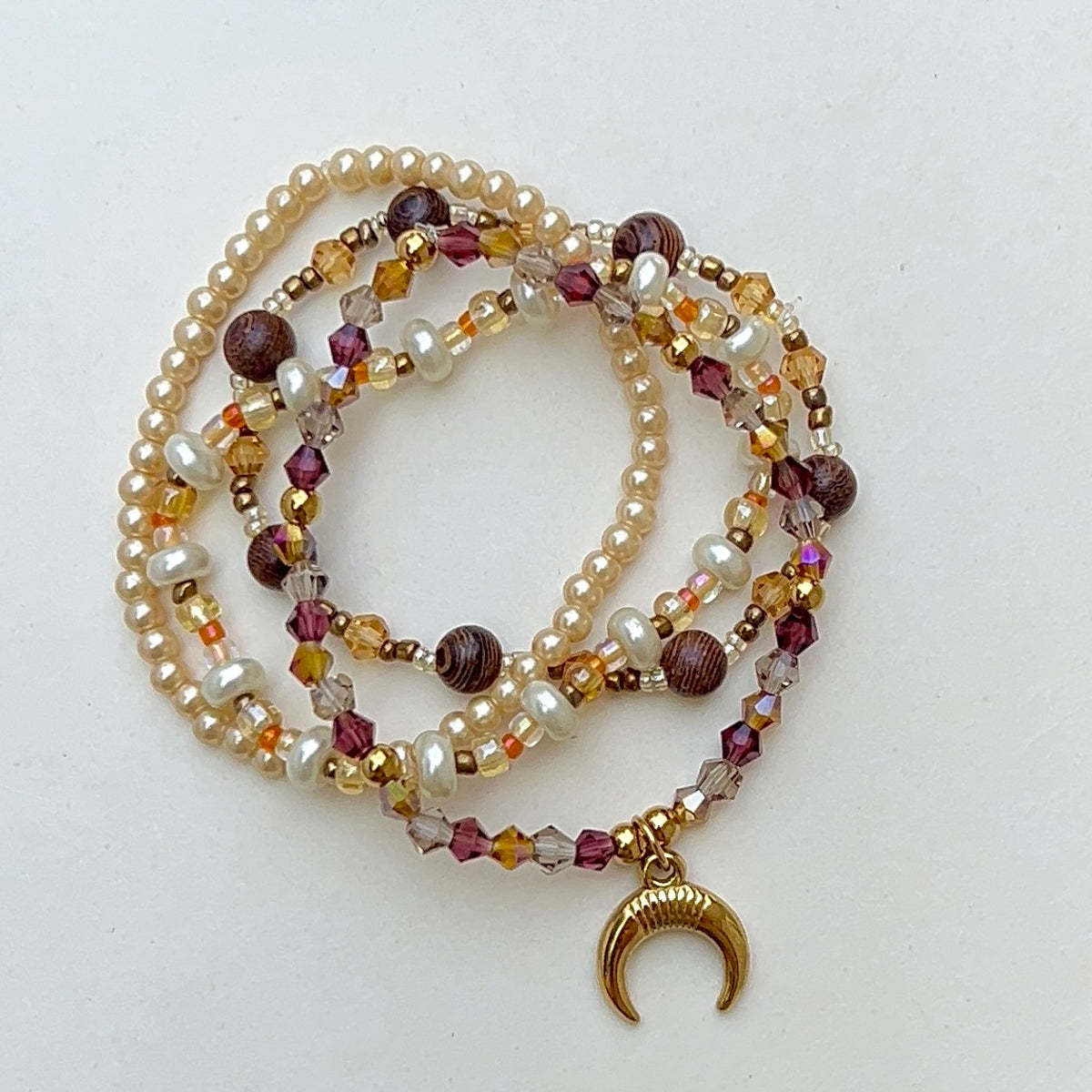 fall bracelet stack - 4 stretchy bracelets