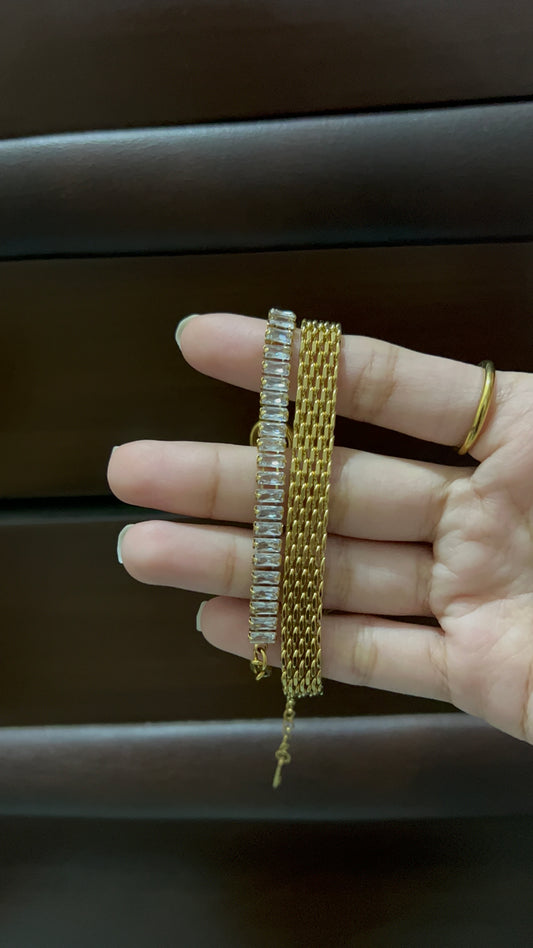 stainless steel bracelet duo