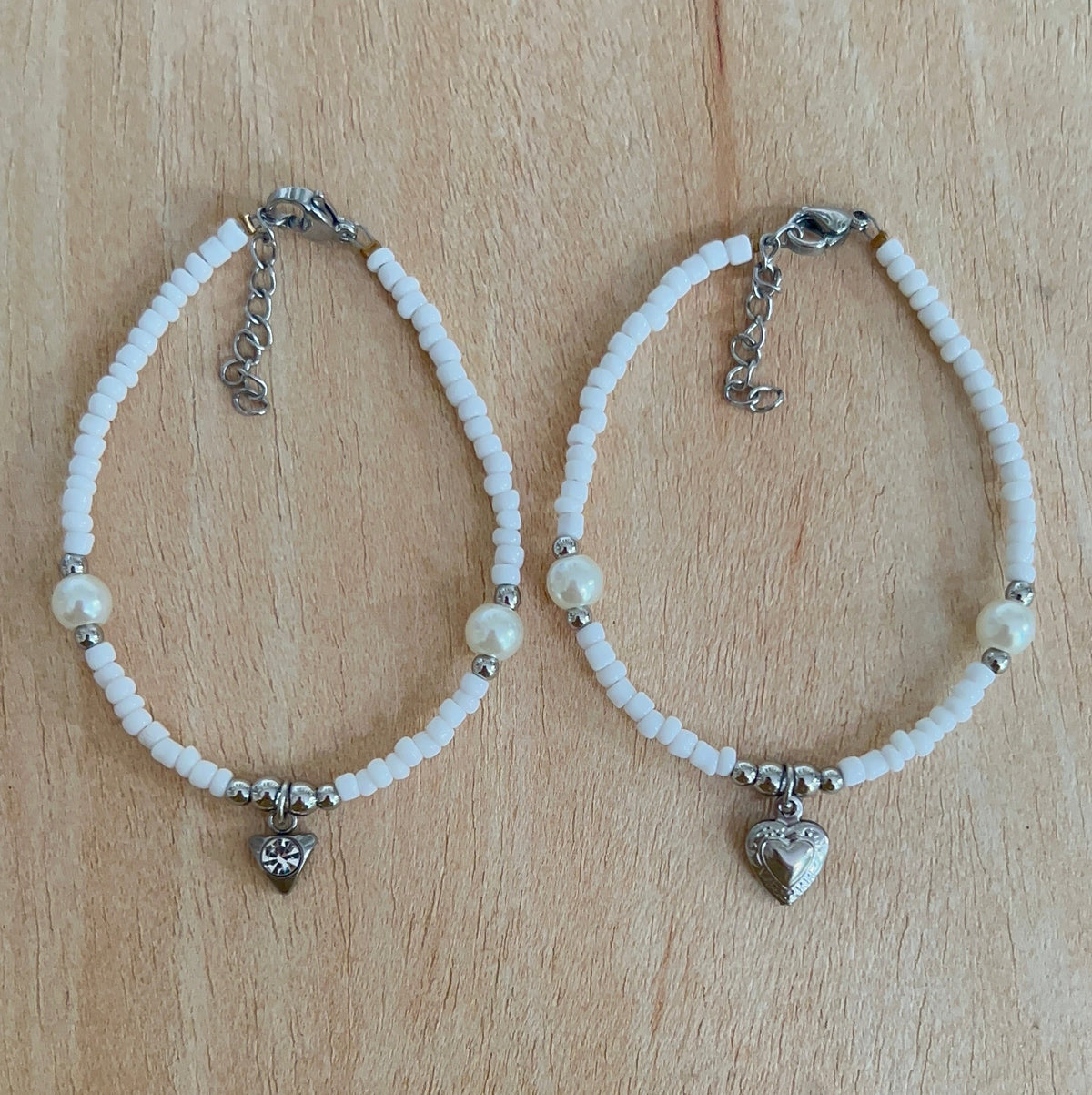 silver bracelet set - (set of 2)