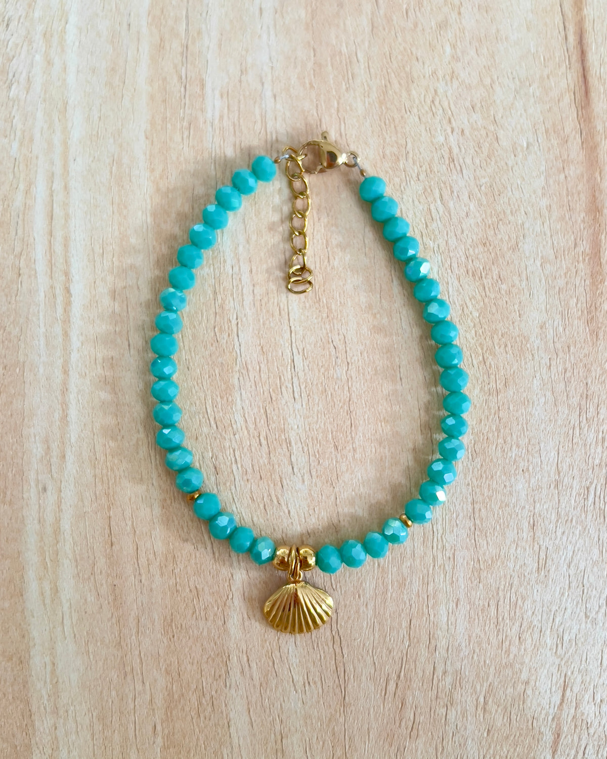 teal shell bracelet