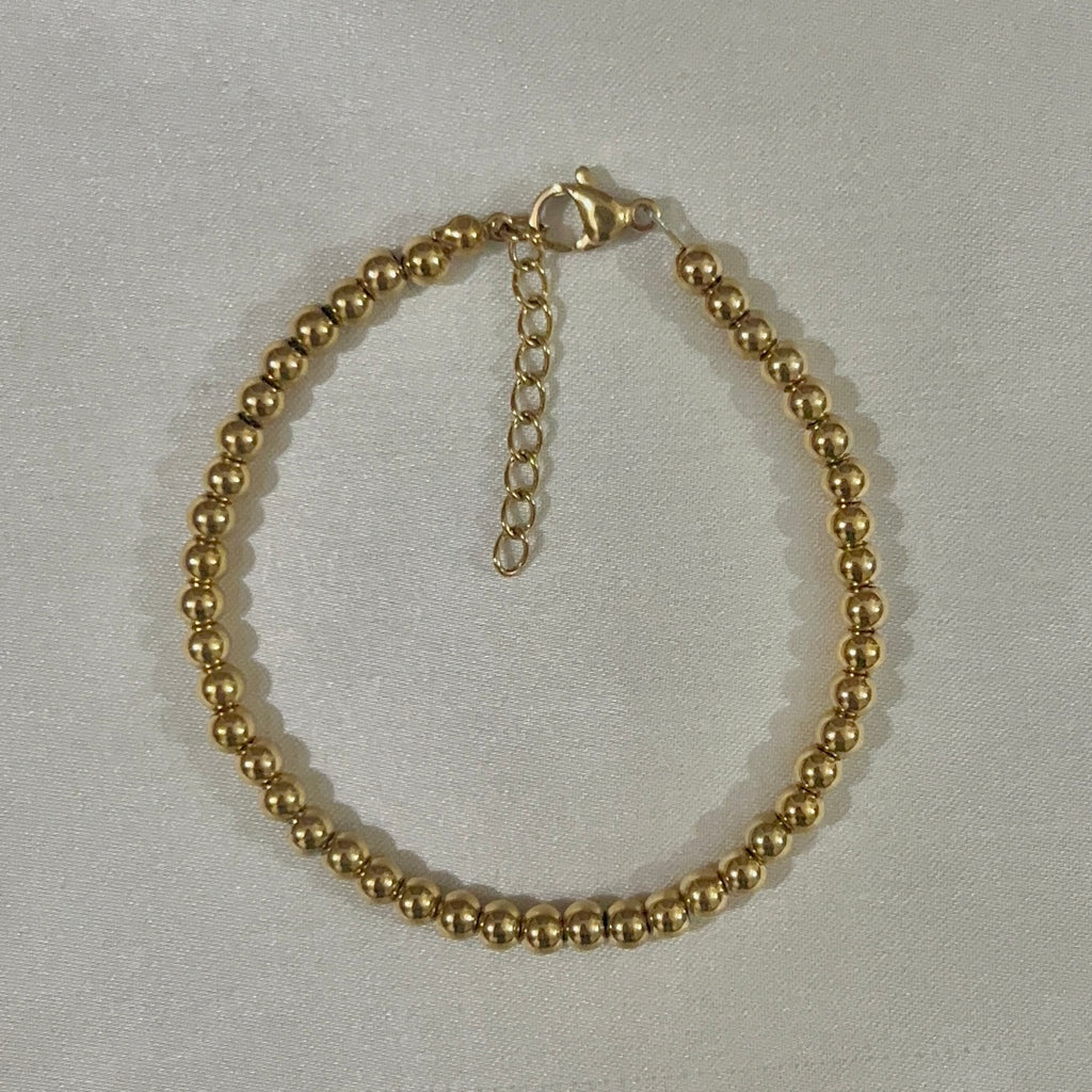 gold beaded bracelet