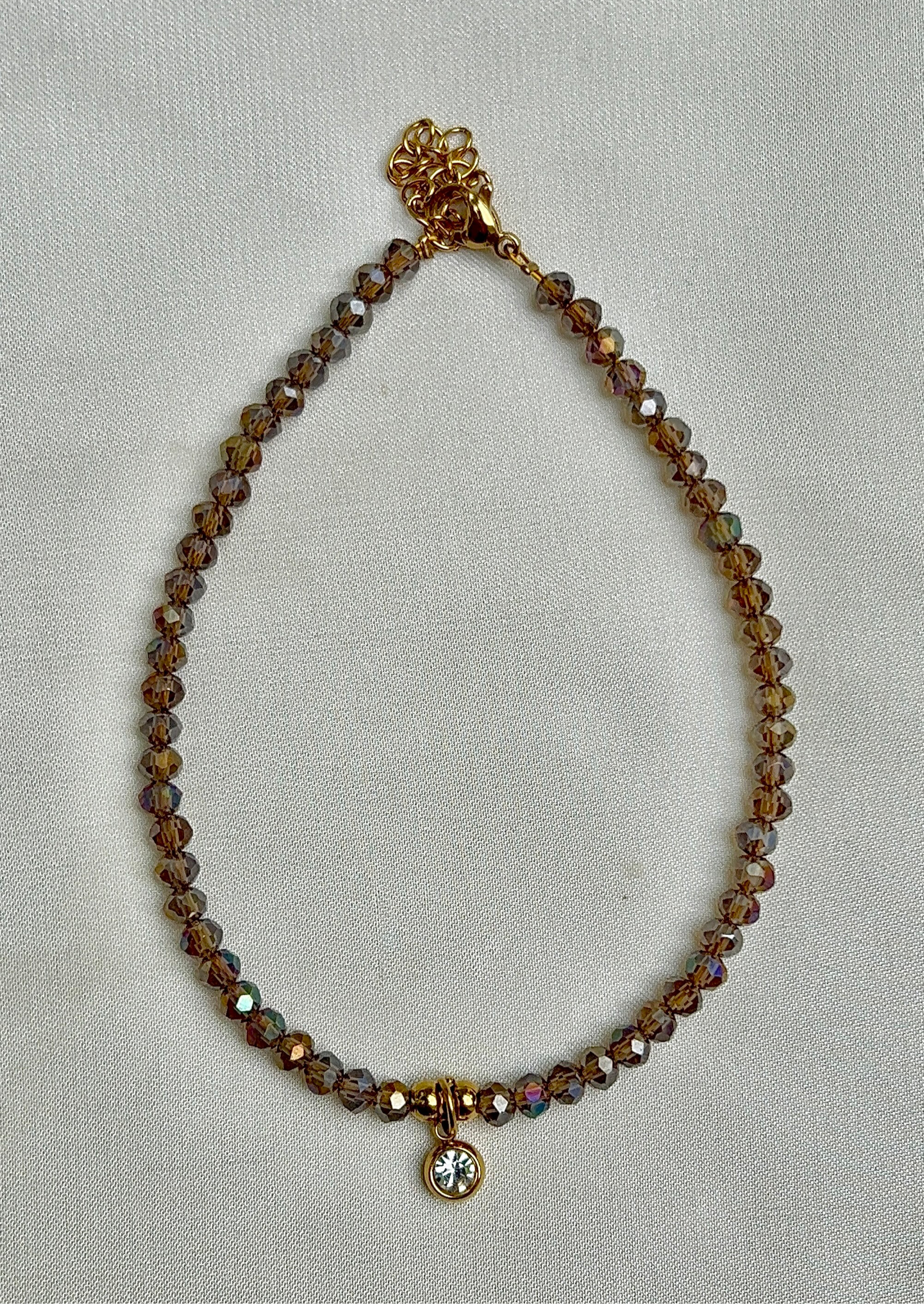 rhinestone charm anklet