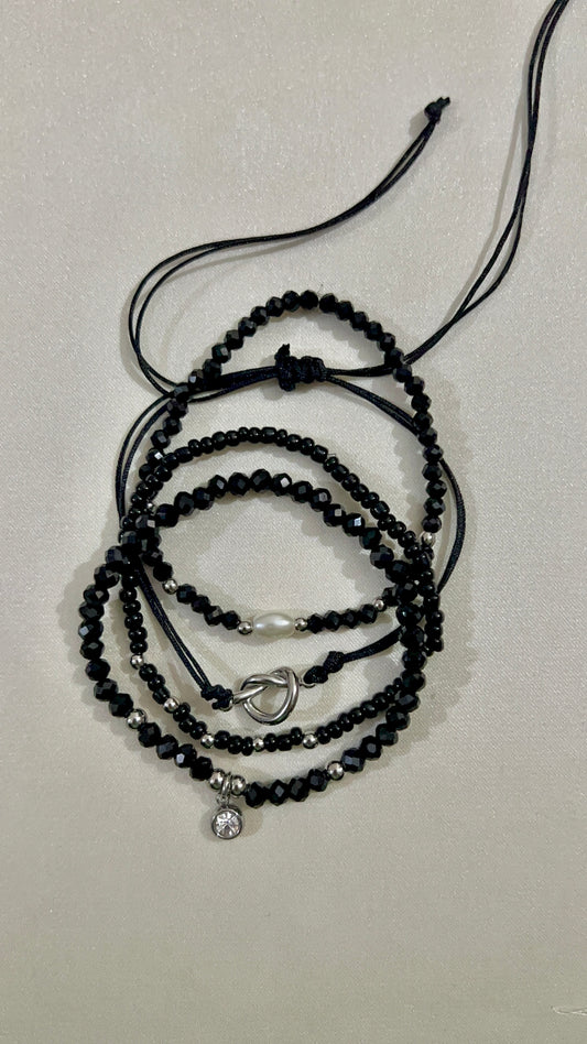 black bracelet stack