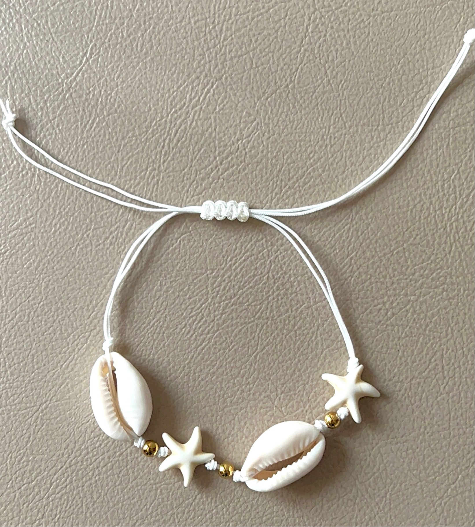 adjustable shell and starfish bracelet