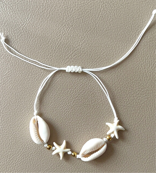 adjustable shell and starfish bracelet