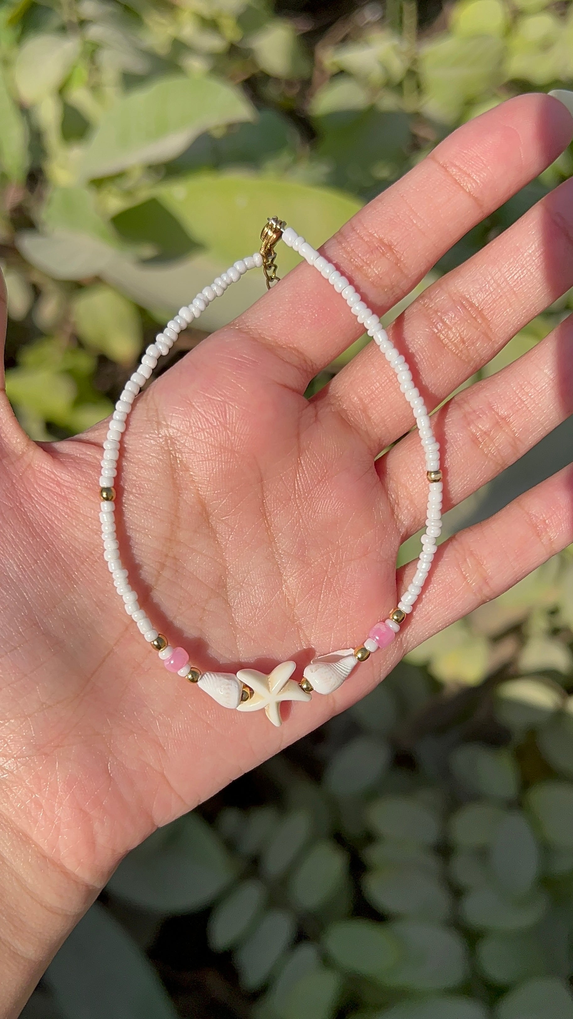 pink star anklet