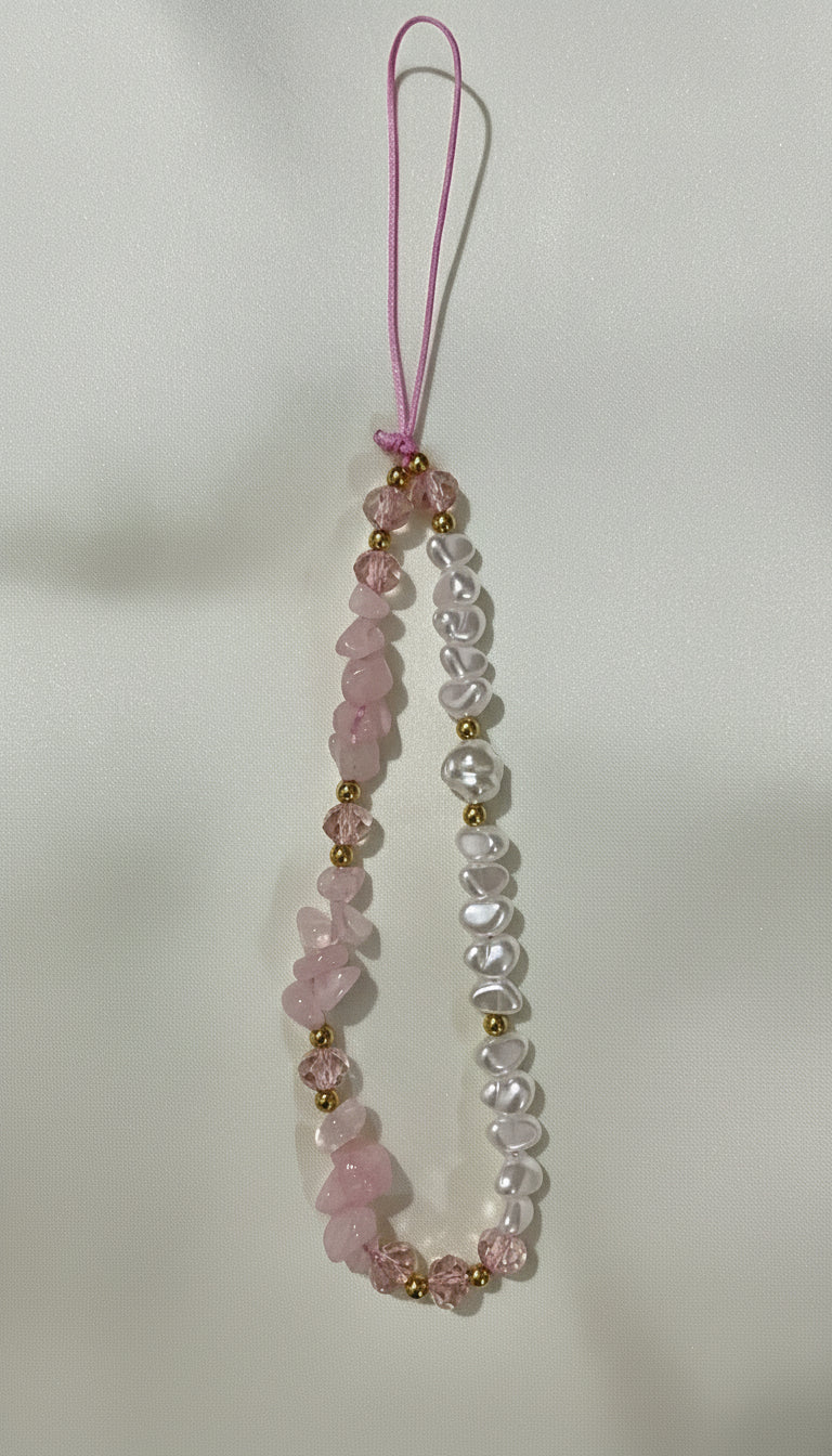 pink gravel phone charm