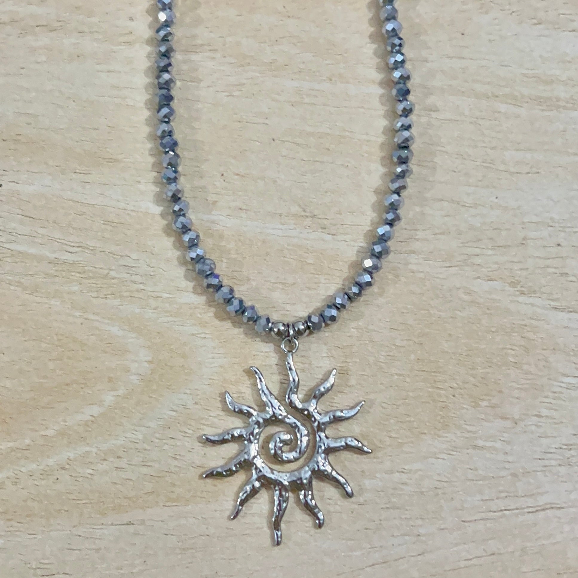 silver sun necklace
