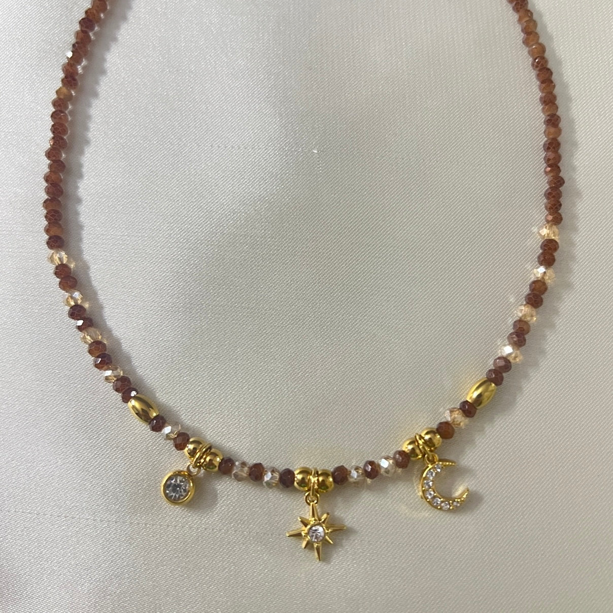 brown charm necklace