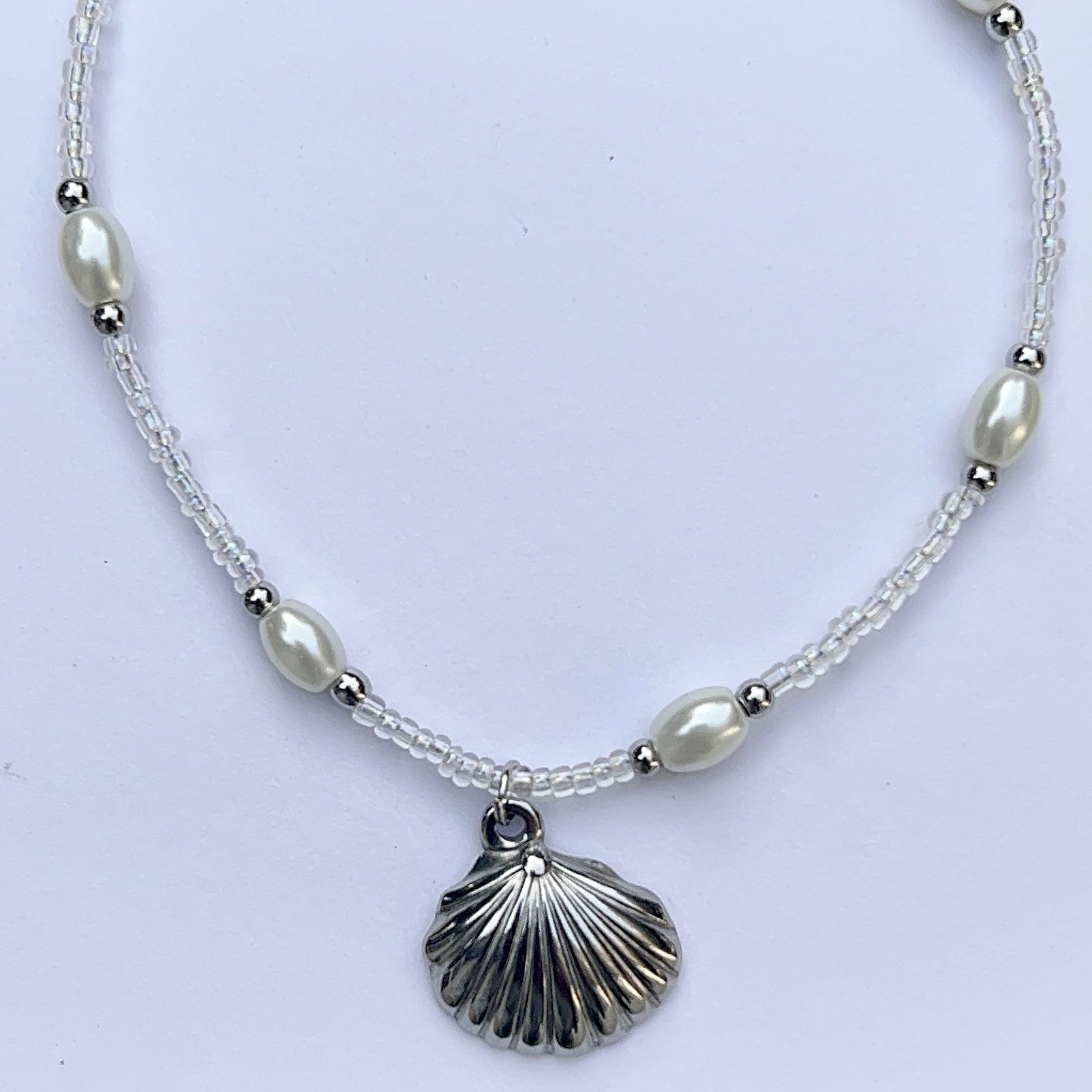 silver shell necklace