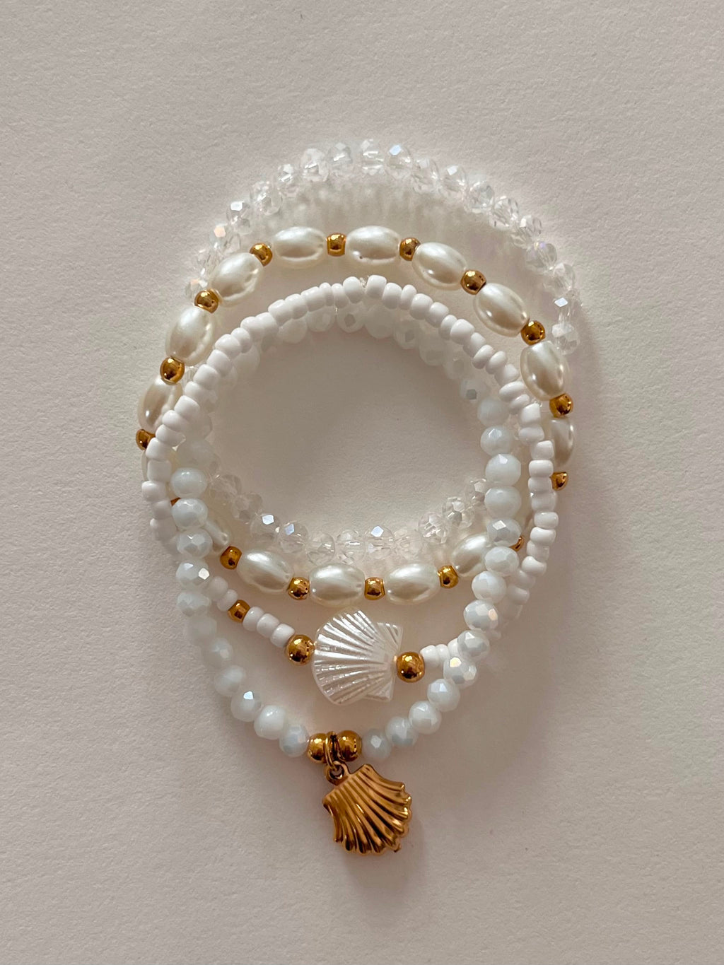 shell bracelet stack(stretchy)