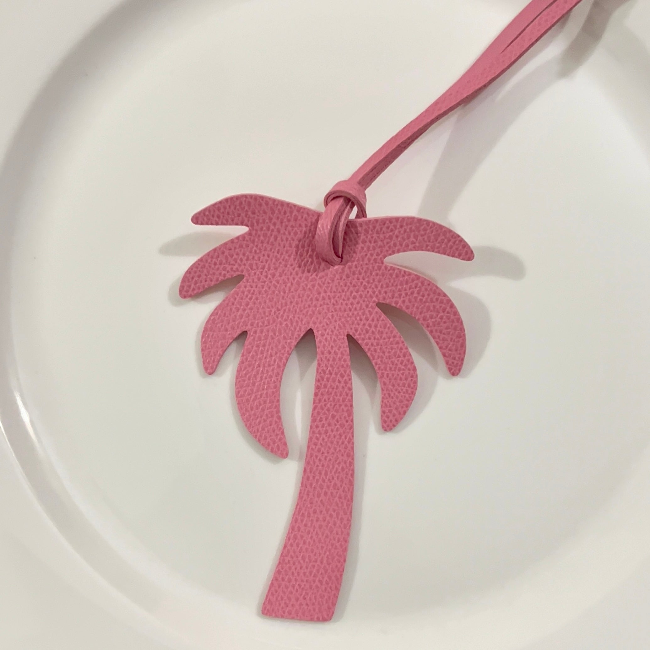pink palm tree bag charm