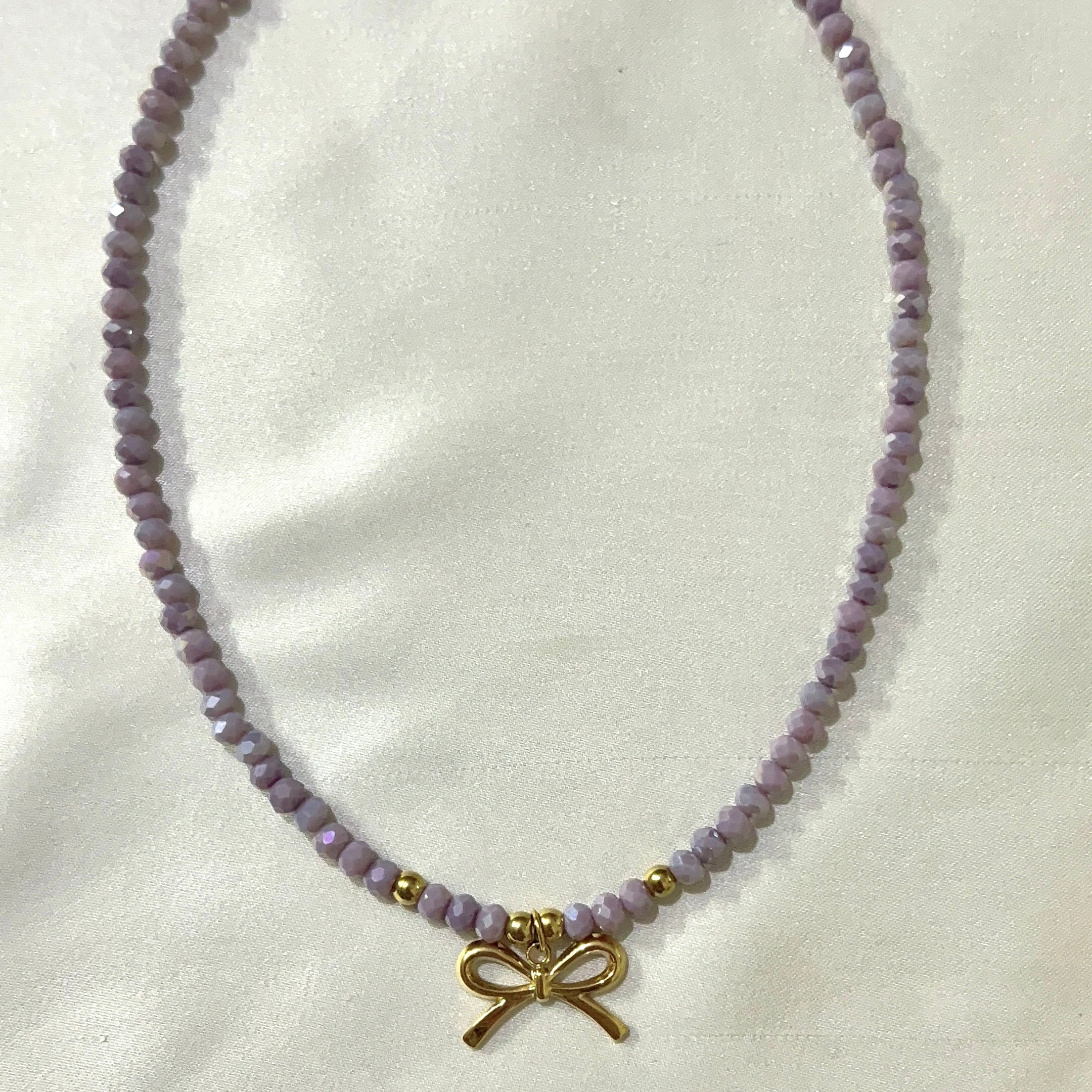 bow charm necklace