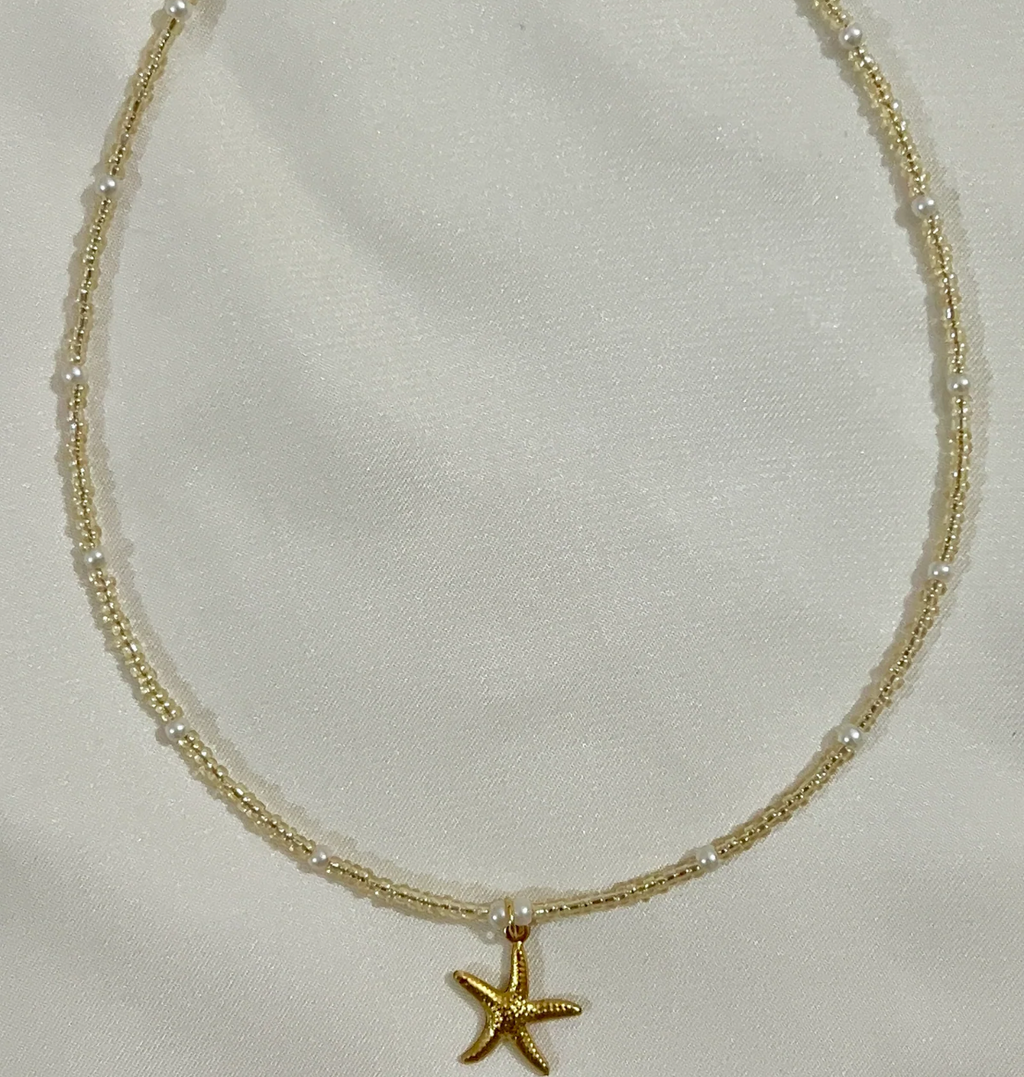 champagne starfish necklace